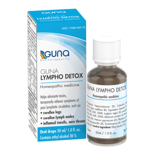 GUNA Lympho Detox Homeopathic medicine for swollen legs, swollen lymph nodes, or sore throat