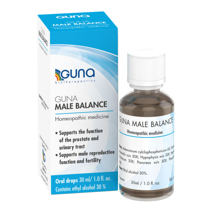 GUNA male Balance - Medicamento homeopático que apoya la función de la próstata y el tracto urinario y la función reproductiva masculina y la fertilidad
