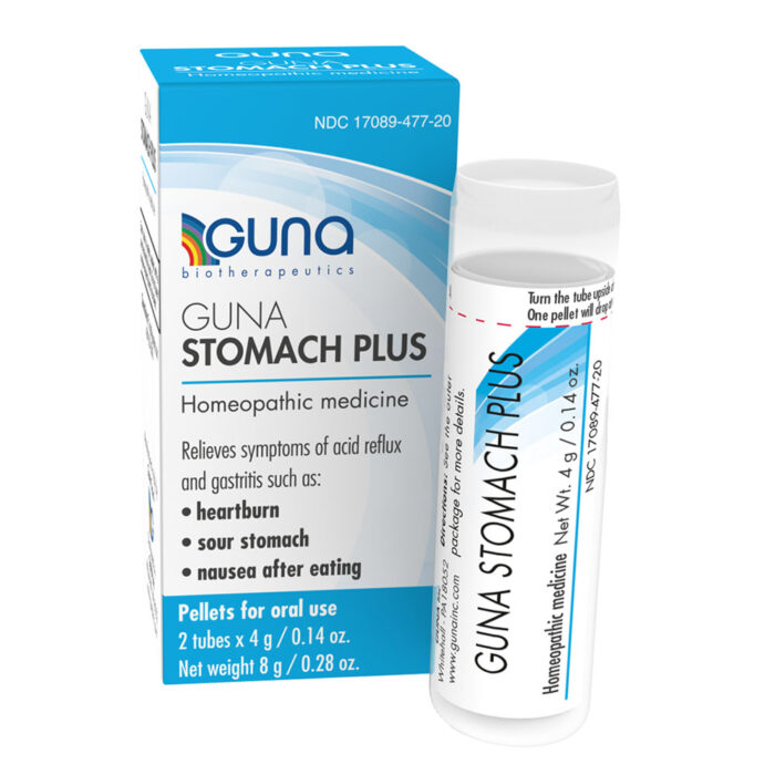 GUNA Stomach Plus: producto homeopático para el dolor de estómago para la acidez estomacal, el estómago agrio y las náuseas después de comer