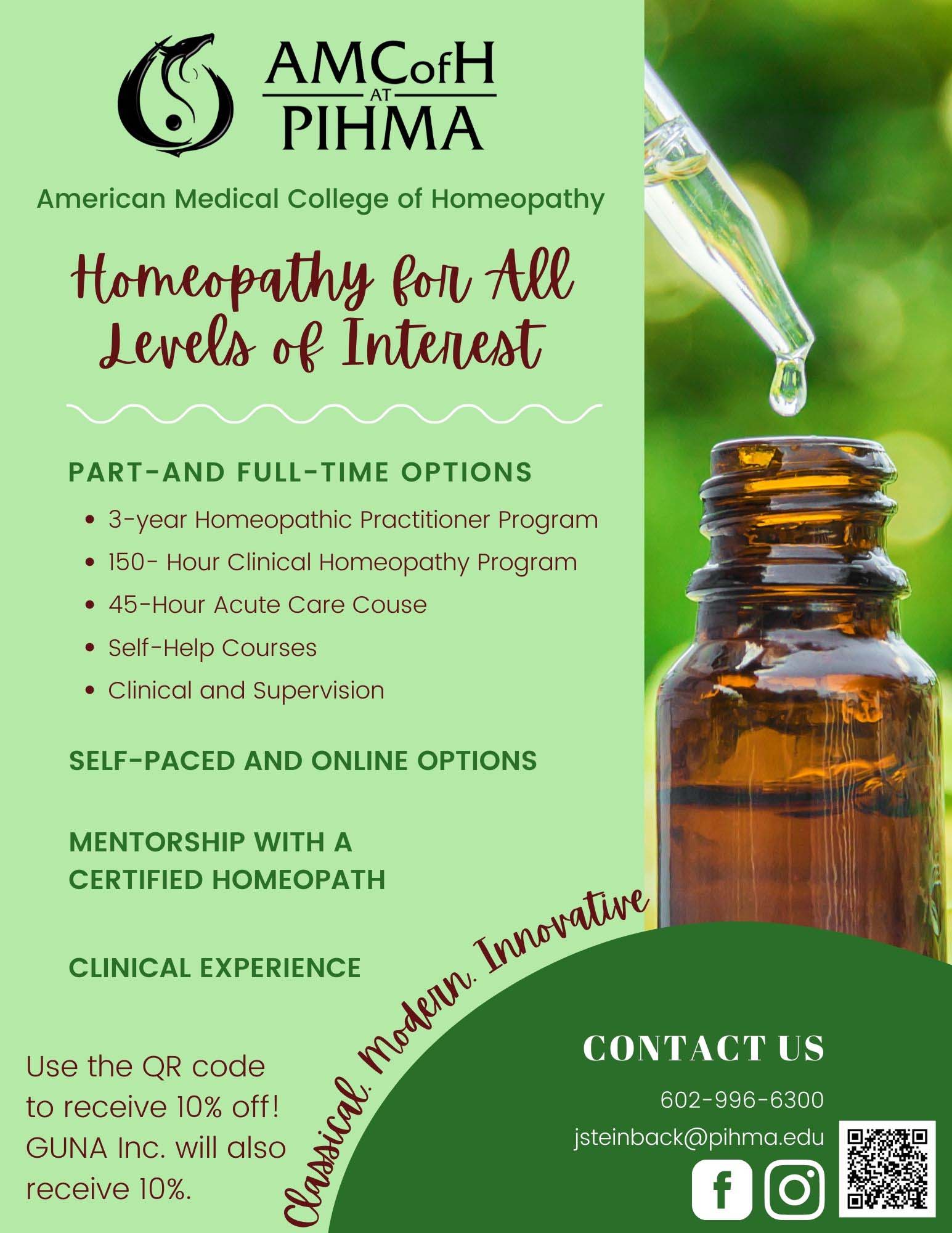 American Medical College of Homeopathy flyer